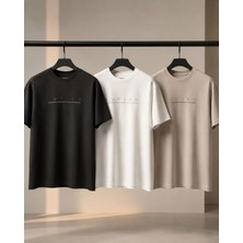 Lufian Baskılı Premium Kalite Osho Kumaş Oversize Kalıp Erkek Yazlık Kısa Kollu Tişört / T-Shirt