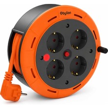 Store Makaralı Uzatma Kablosu, 5 Metre, 3x1 Mm² Kablo Kesiti, 4'lü Schuko Topraklı Priz, F Tipi, IP20 Koruma, Seyyar Elektrik Kablosu, 250V 16A, En 61242, Termal Korumalı Güç Gösterge Işıklı