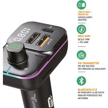 Store USB Flash + Hafıza Kart Uyumlu Fm Transmitter - Araç Şarjı ve Bluetooth Kiti