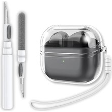 Store Samsung Galaxy Buds3 / Galaxy Buds3 Pro ve Galaxy Buds3 Fe Uyumlu Şeffaf Premium Kulaklık Kılıfı, Silikon Kulaklık Ipi ve 3'ü 1 Arada Bluetooth Kulaklık Temizleme Kalemi Seti (Şeffaf)