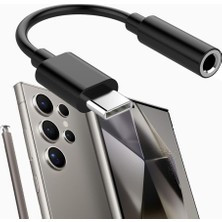 Store Samsung Galaxy Cep Telefonu Ile Uyumlu Type-C Kulaklık Çevirici Dönüştürücü Aparatı Aux Dönüştürücüsü Siyah