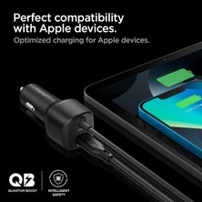 Store 47W Usb-C 2 Port Araç Içi Hızlı Şarj Aleti + Lightning Şarj Kablosu Güç Adaptörü Çakmaklık iPhone & iPad Type-C - ACP04205