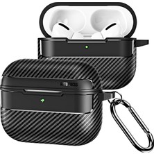 Store Airpods Pro 3. Nesil Uyumlu Karbon Fiber Hybrid Polymer Technology Premium Kulaklık Kılıfı (Siyah)