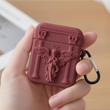 Store Caseonn Kılıf Antik Melek Bordo Bordo Apple Airpods 1/2.nesil ile Uyumlu