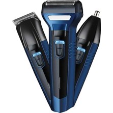St. Morritz Yazılı Gold Turbo 3'lü Set Saç Sakal Kesme Traş Makinesi Burun Kılı Alma 3 In1 Pro Model Erkek Bakım