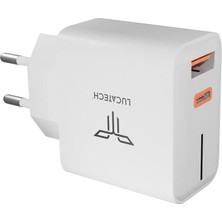 Store 45W Super Fast Şarj Adaptörü Çift Şimşek Simgesi | Pd + USB | Tüm Cihazlar Için Turbo Hızlı Şarj Başlığı