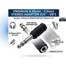 Store 6.3 mm Stereo Erkek - 3.5 mm Stereo Dişi Ses Jack Çevirici Adaptör, Siyah, Gitar, Kulaklık, Anfi, Mixer, Ses Kartı, Mikrofon, Hoparlör ve Müzik Ekipmanları