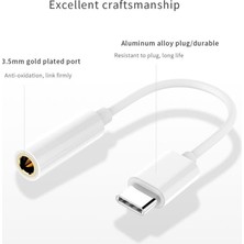 Store 1744 Type C To 3.5mm Kulaklık Ses Çevirici Dönüştürücü USB Type-C Male To 3.5 mm Female Stereo Audio Adapter Aux Adaptör (Samsun Modeller ile Uyumlu Değildir)