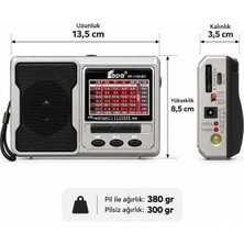 Store Deprem Çantasına Uygun Taşınabilir El Fenerli 8 Bandlı Radyo Bluetooth USB Tf Kart Destekli Fm Radyo