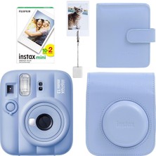 Store Mini 13 Fotoğraf Makinesi Deri Çanta Albüm Kıskaç ve 20'li Film Hediye Seti (Frost Blue)