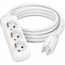 Store 2 Metre Uzatma Kablosu, Topraklı Elektrik Uzatma Kablosu, Dayanıklı Pvc Kablolu Güç Uzatma Kablosu, Ev, Ofis, Mutfak, Salon, Çocuk Odası ve Çalışma Alanları Için, Elektrikli Ev Aletleri