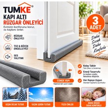 Tumke Kapı Altı Rüzgar Önleyici 3 Adet – U Tipi Kapı Altı Süngeri, Ses Isı Toz ve Böcek Engelleyici Yalıtım Izolasyon Bandıt