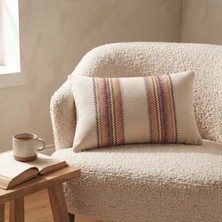 Destiva Home Renkli Örme Dantel Detaylı Pamuklu Dekoratif Gizli Fermuarlı Kırlent Kılıfı 35X55 cm