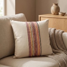 Destiva Home Renkli Örme Dantel Detaylı Pamuklu Dekoratif Gizli Fermuarlı Kırlent Kılıfı 42X42 cm