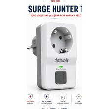 Store Dotvolt 1050 Joule Akım Korumalı Tekli Topraklı Priz, Aşırı ve Ani Gerilim Koruyucu, 16A 3680W, Yıldırım Etkilerine Karşı Koruma