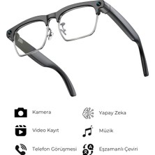 Store G3 Akıllı Kamera Gözlüğü Bluetooth Müzik Dinleme Fotoğraf Video Kaydı Aı Çeviri Yapay Zeka Gözlük_silver