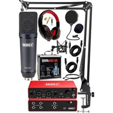 Store Functional Paket-4 Stüdyo Ekipmanları Mikrofon 4 Çıkış Ses Kartı Full Set