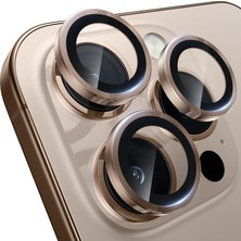 Store iPhone 16 Pro/iphone 16 Pro Max Kamera Lens Koruyucu - [orijinal Çekimi Koruyun] Kırılmaz Ultra Hd 9h Temperli Cam Kamera Ekran Koruyucu Metal Halka Kapak Filmi, Doğal Titanyum