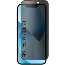 Store [hayalet Ekran Koruyucu] For iPhone 13/13 Pro / 14 / 16E ile Uyumlu Privacy Gizli Kırılmaz Cam Tam Kaplayan Su Itici Safir Ekran Koruyucu + Uygulama Bezleri