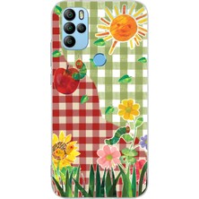 LOTUS GOLD General Mobile GM21 Pro Uyumlu Tırtıl Çiçek Kelebek Desenli Şeffaf Telefon Kılıfı