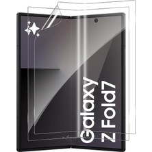 Store Samsung Galaxy Z Fold 7 ile Uyumlu Ön ve Arka 2in1 Ekran Koruyucu Goril Cam Anti Af Hd Görüntü Özellikli