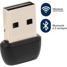 Store Al-Bl5.3 V5.3 USB Mini Bluetooth Adaptör Dongle 20MT Kablosuz Adaptör (Çoklu Cihaz Desteği Sağlar) Win7/8/10/11 Tak Çalıştır (Pc Içindir) (300M+BLUETOOTH)