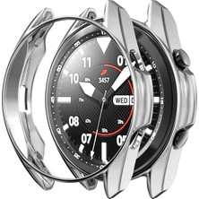 Store Samsung Galaxy Watch 3 ile Uyumlu 41 mm (Önü Açık) Wafture Silikon Çerçeve Kılıf Watch 3 ile Uyumlu 41 mm Akıllı Saat Kılıf Şeffaf (Gümüş)