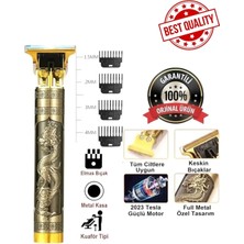 St. Morritz Premium Uzun Süre Şarjı Dayanıklı Paslanmaz Çelik Ejderha Motif Tıraş Makinesi