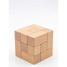 Doğal Ahşap Soma Küpü Zeka Oyunu - Çocuklar Için Geometrik Tetris ve Eğitici Bloklar 3D Yapboz