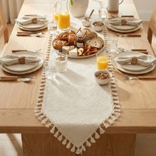 Destiva Home Buldan Işi Desenli Püskül Detaylı Pamuk Runner (50X140 Cm)