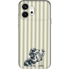 LOTUS GOLD Honor 600 Uyumlu Çizgili Köpek Desenli Şeffaf Telefon Kılıfı
