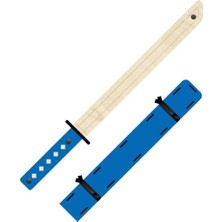 St. Morritz Ahşap Japon Samuray-Ninja Katana Kılıcı, Mavi