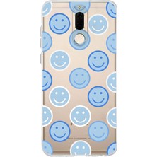 LOTUS GOLD Huawei Mate 10 Lite Uyumlu Gülen Yüzler Desenli Şeffaf Telefon Kılıfı