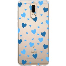 LOTUS GOLD Huawei Mate 10 Lite Uyumlu Kalpler Desenli Şeffaf Telefon Kılıfı