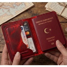 Parla Leather  Pasaport Cüzdan V3 Hakiki Gerçek Deri Pasaport Kılıfı Cüzdan Kartlık Kadın Erkek