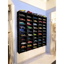St. Morritz Araba Rafı 50'li Siyah Renk (Hotwheels ve Matcbox Arabaları Için Uygundur)