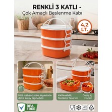 Bulut Renkli 3 Katlı Beslenme Kabı