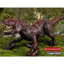 PopŞeker Uzaktan Kumandalı Büyük T-Rex Dinozor - 48 cm Duman Efektli, Sesli ve Işıklı USB Şarjlı Rc Aksiyon Figürü