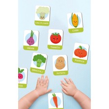 St. Morritz Ahşap Eğitici Kartlar Sebzeleri Öğreniyorum Ingilizce Öğrenme Kartları Flash Cards