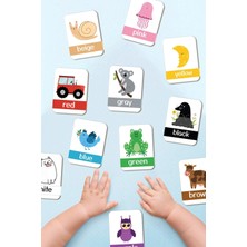 St. Morritz Ahşap Eğitici Kartlar Renkleri Öğreniyorum Ingilizce Öğrenme Kartları Flash Cards