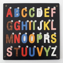 St. Morritz Ahşap Bul Tak Eğitici 3D Oyuncak Harfler Bultak Yapboz Puzzle Siyah
