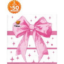homvira 🎀 Fiyonklu Desenli Peçete 1 Paket (20'li) | Şık ve Dekoratif Kağıt Peçete | Doğum Günü, Nişan, Söz, Davet, Parti ve Özel Gün Sofra Peçetesi
