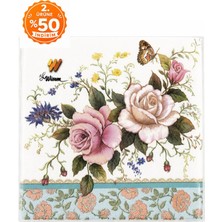 homvira 🌸 Desenli Peçete Seti 20’li | Dekoratif Kağıt Peçete | Çiçekli & Vintage & Modern Tasarımlar