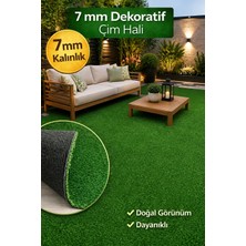 Talvora Home 7 mm Kaymaz Taban Çim Halı – Yapay Çim, Bahçe Balkon Teras Dekoratif Dış Mekan Halısı, Kolay Temizlenebilir