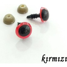 St. Morritz Amigurumi Renkli Vidalı Çift Göz - 12 mm - Kırmızı 100 Adet (50 Çift)