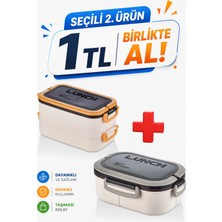 St. Morritz 6 Bölmeli Taşınabilir Yemek Kabı Lunch Box Diyet Beslenme Kutusu Saklama Kabı Çatal Kaşık Sefer Tası