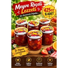Evim 365 425 cc Desen Kapaklı 6'lı Konserve Kavanoz