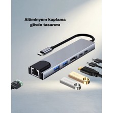 Meks Kompakt Dönüştürücü Hub - Type-C Uyumlu 4 Fonksiyonlu