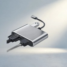 Meks Type-C 4'ü 1 Arada Hub Adaptör 4K HDMI ve VGA Görüntü Aktarımı