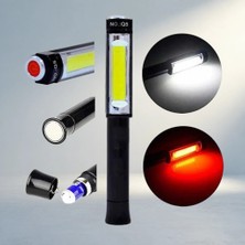 Meks Mıknatıslı Cob LED El Feneri Kırmızı Işık Çalışma Aracı